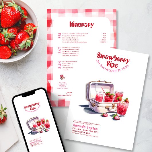 Aardbeien vrijgezellenfeest reis weekend trip kaart