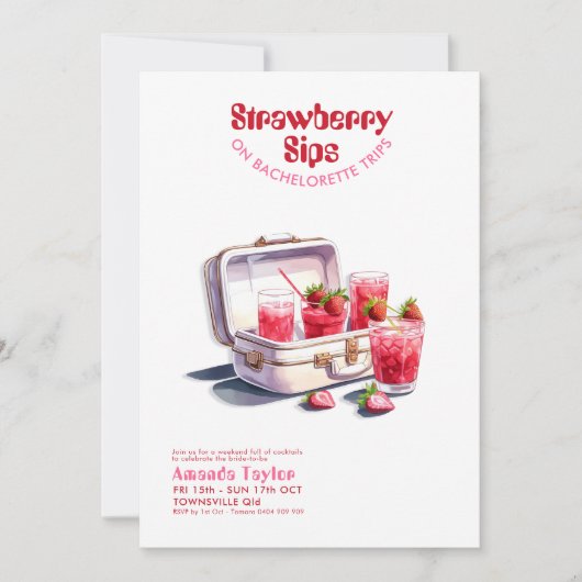 Aardbeien vrijgezellenfeest reis weekendtrip kaart (Voorkant)