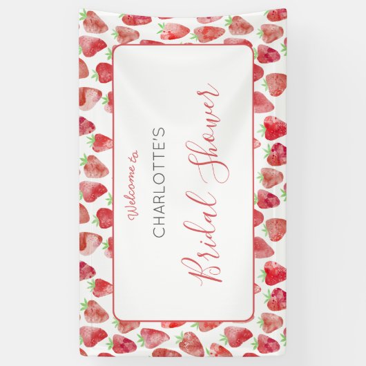 Aardbeien Vrijgezellenfeest Spandoek (Verticaal)