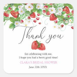 Aardbeien Vrijgezellenfeest Vierkante Sticker
