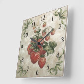 aardbeien Vruchten Vierkante Klok (Hoek)