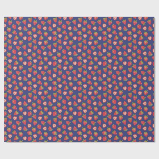 Aardbeien Vruchtpatroon Cadeaupapier (Vlak)