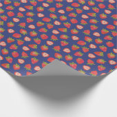 Aardbeien Vruchtpatroon Cadeaupapier (Hoek)