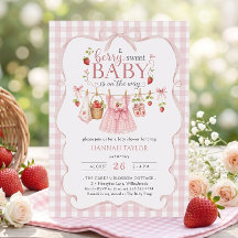 Aardbeien Waslijn Baby Shower Zoet Babyshowerfeest