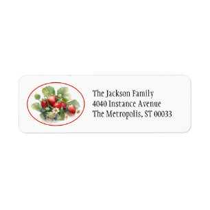 Aardbeien Watercolor Label