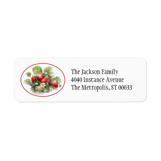 Aardbeien Watercolor Label (Voorkant)