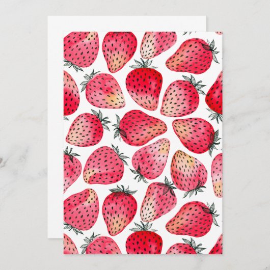 Aardbeien waterverf en inkt (Voorkant / Achterkant)