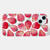 Aardbeien waterverf en inkt Case-Mate iPhone case (Achterkant (horizontaal))