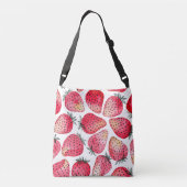 Aardbeien waterverf en inkt crossbody tas (Achterkant)