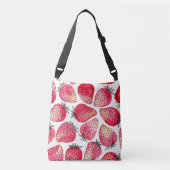 Aardbeien waterverf en inkt crossbody tas (Voorkant)