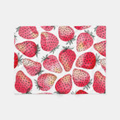 Aardbeien waterverf en inkt fleece deken (Voorkant (Horizontaal))