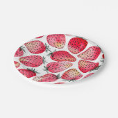 Aardbeien waterverf en inkt papieren bordje (Gekanteld)