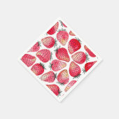 Aardbeien waterverf en inkt servet (Hoek)