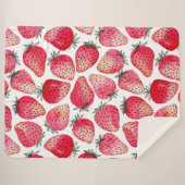 Aardbeien waterverf en inkt sherpa deken (Voorkant (horizontaal))