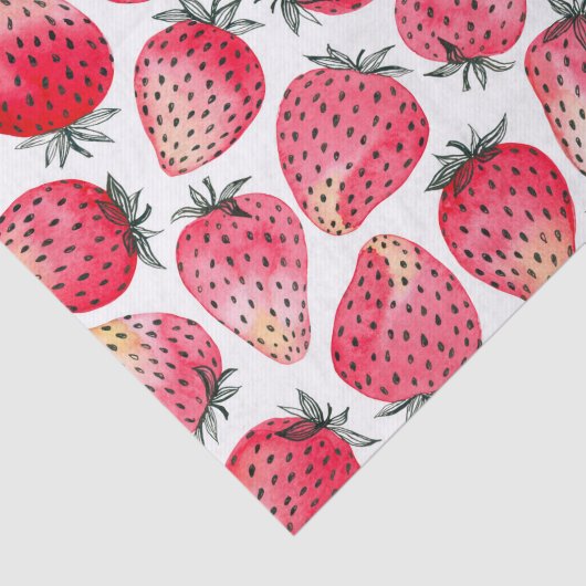 Aardbeien waterverf en inkt tissuepapier (Detail)