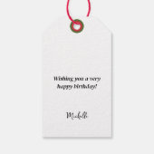 Aardbeien Waterverf Handbeschilderd op Blush Cadeaulabel (Achterkant)