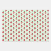 Aardbeien Waterverf Handbeschilderd op Mint Inpakpapier Vel (Voorkant 3)