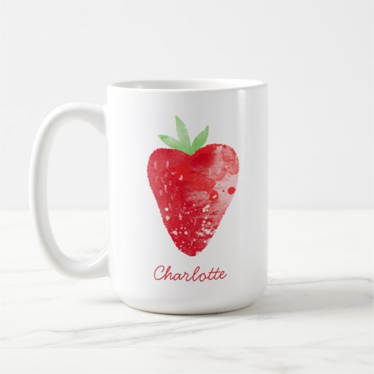 Aardbeien Waterverf op maat Koffiemok (Links)
