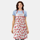 Aardbeien Waterverf op maat Schort (Gedragen)