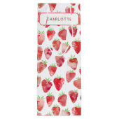 Aardbeien Waterverf op maat Wijn Cadeautas (Achterkant)