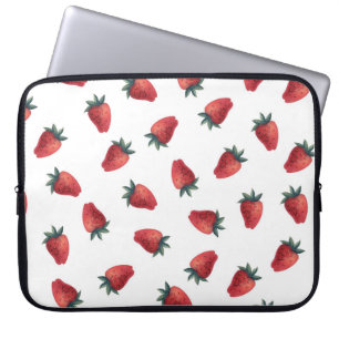 Aardbeien Waterverf: speels naadloos patroon Laptop Sleeve
