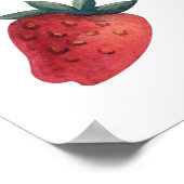 Aardbeien Waterverf: speels naadloos patroon Poster (Hoek)