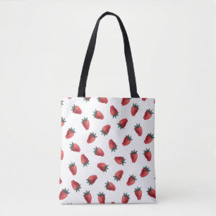 Aardbeien Waterverf: speels naadloos patroon Tote Bag