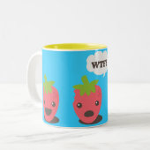 Aardbeien (WTF?) Tweekleurige Koffiemok (Voorkant links)