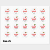 Aardbeien Yoghurt Ronde Sticker (Vel)