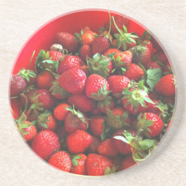 Aardbeien Zandsteen Onderzetter