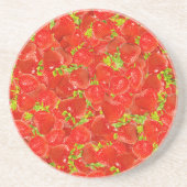 Aardbeien Zandsteen Onderzetter (Voorkant)