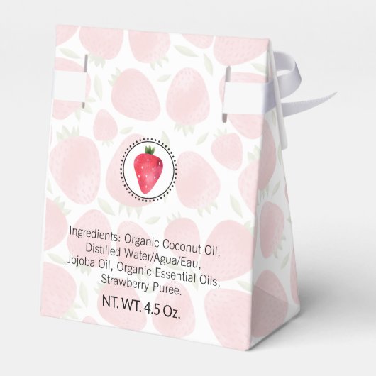 Aardbeien Zelfgemaakt Bad & Lichaam Geschenkverpak Bedankdoosjes (Achterkant)