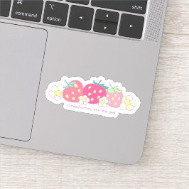 Aardbeien zijn mijn jam - schattig, grappig en roz sticker