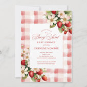 Aardbeien Zoete Baby Shower Uitnodiging (Voorkant)