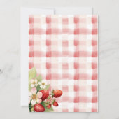 Aardbeien Zoete Baby Shower Uitnodiging (Achterkant)