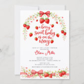 Aardbeien Zoete Baby Shower Uitnodiging (Voorkant)