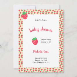 Aardbeien Zoete Baby Shower Uitnodiging