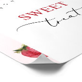 Aardbeien zoete traktaties verjaardagsfeestje poster (Hoek)