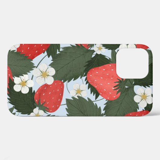Aardbeien: zomerfruit patroon ontwerp. Case-Mate iPhone case (Achterkant (horizontaal))