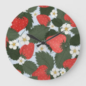 Aardbeien: zomerfruit patroon ontwerp. grote klok (Voorkant)