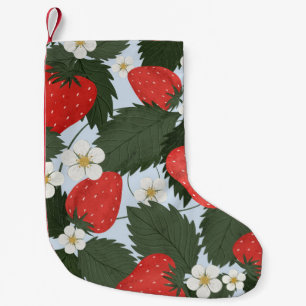 Aardbeien: zomerfruit patroon ontwerp. kleine kerstsok