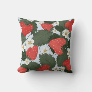 Aardbeien: zomerfruit patroon ontwerp. kussen