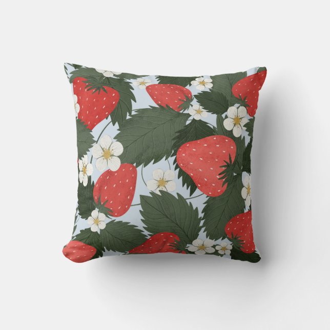 Aardbeien: zomerfruit patroon ontwerp. kussen (Voorkant)