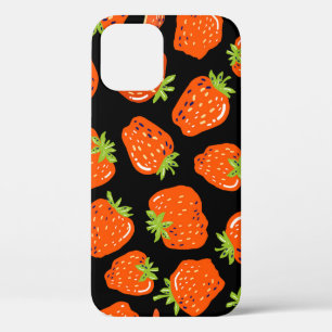 Aardbeien zwart: naadloze textuur Case-Mate iPhone case