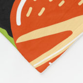 Aardbeien zwart:  naadloze textuur fleece deken (Hoek)