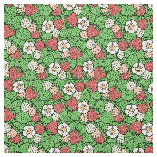 Aardbeienachtergrondpatroonstructuur Stof (Swatch)