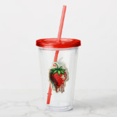 Aardbeienacryltrommel Acryl Drinkbeker (Achterkant)