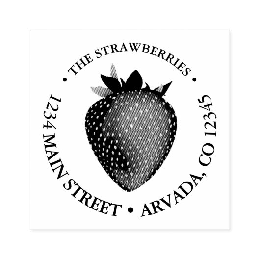 Aardbeienadres Rubberstempel (Afrduk)