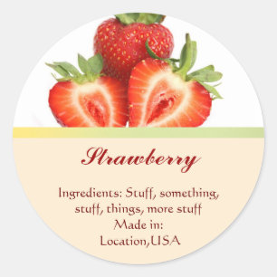 Aardbeienaroma-labels Ronde Sticker