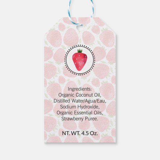 Aardbeienbad & body label | Product Label Cadeaulabel (Achterkant)